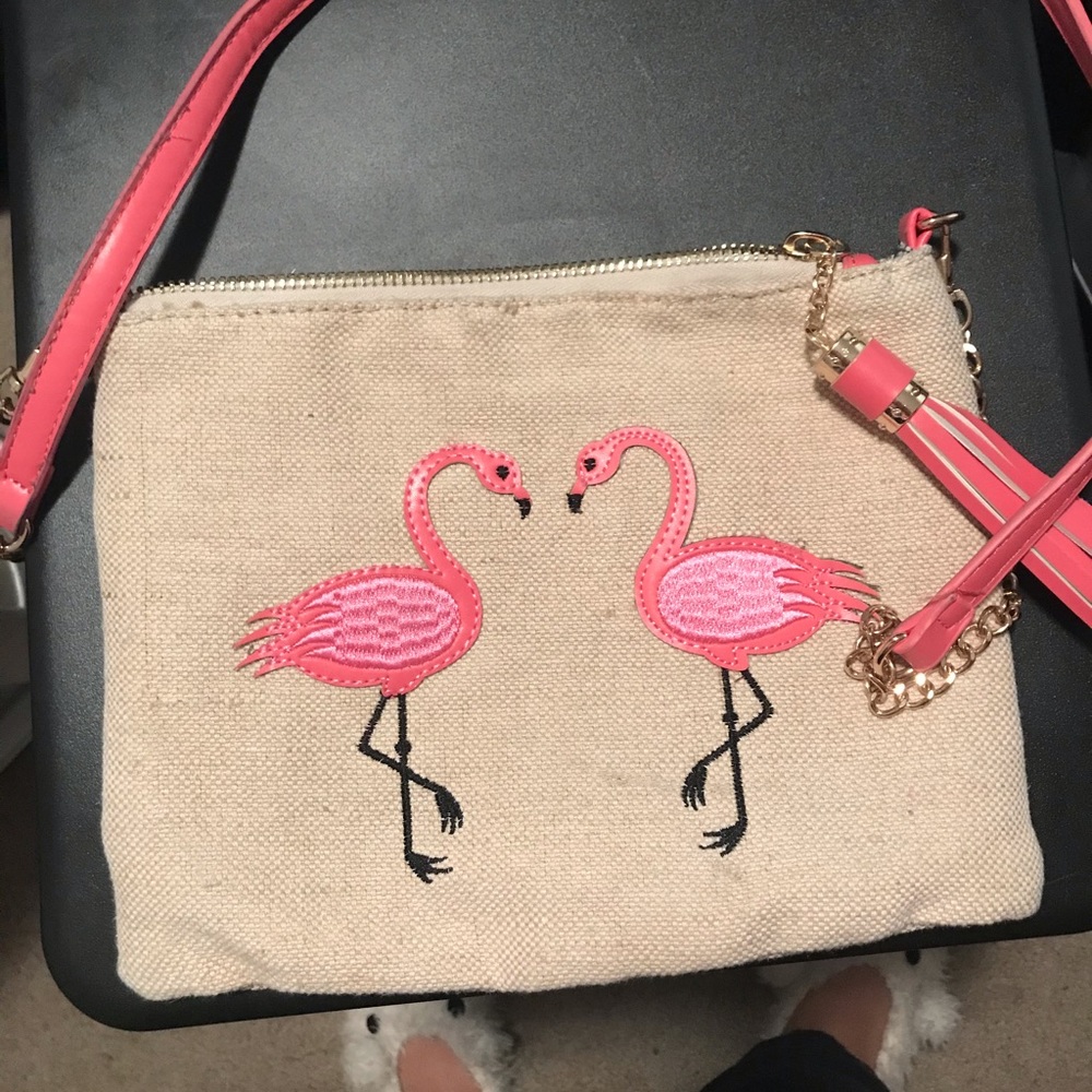 Flamingo printed crossbag